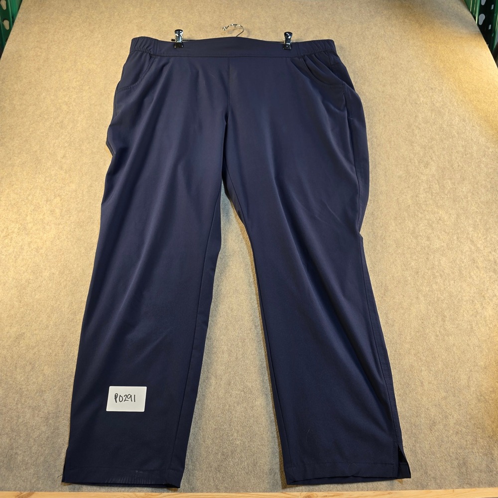 Eddie Bauer Womens XL Navy Blue Active Hiking Travel Pants Elastic‎ Waist P0291